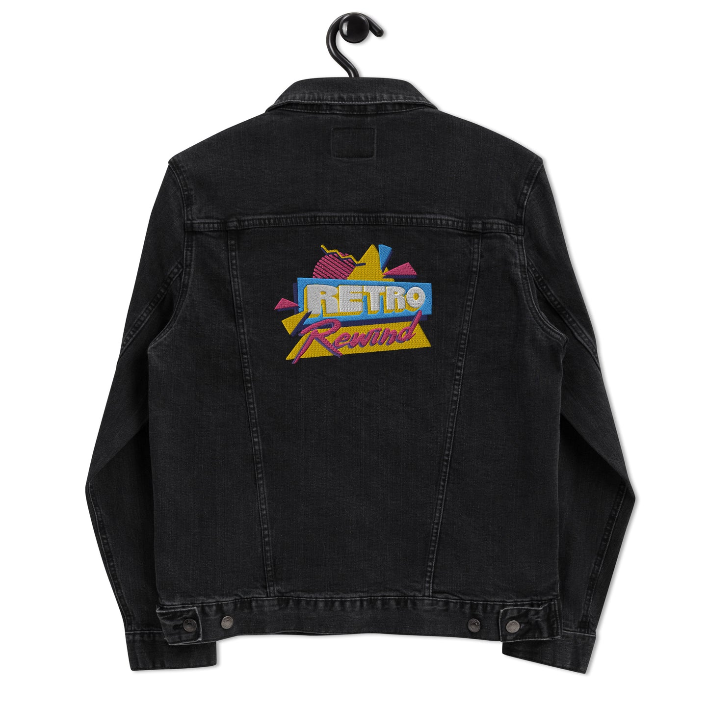 Retro Rewind 80s Logo Denim Jacket - Unisex