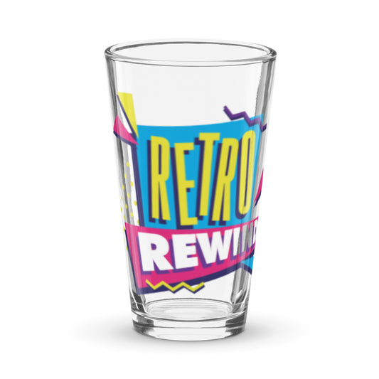 Retro Rewind Logo Shaker pint glass